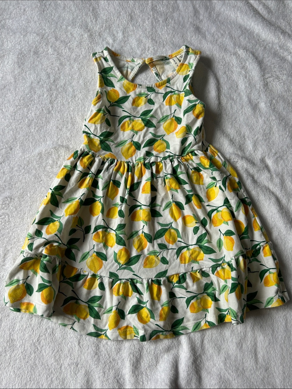 Janie and Jack White Lemon Print Sleeveless Dress